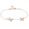 Love in Rose Two Butterflies and Pearl Bracelet