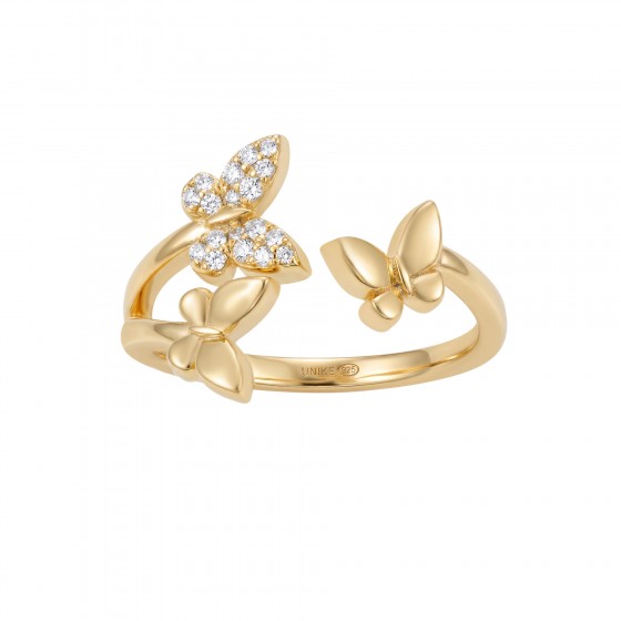 Matchy Three Butterflies Open Ring