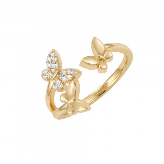 Matchy Three Butterflies Open Ring