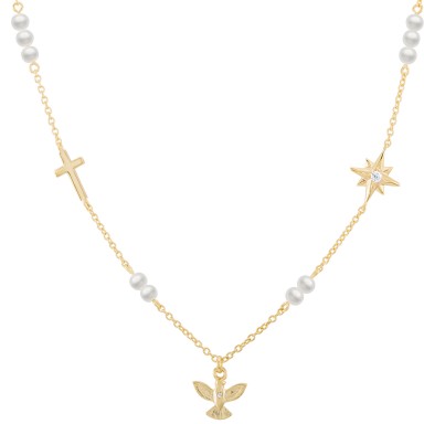 Hope Holy Spirit with Pearls Necklace Hope Holy Spirit with Pearls Necklace