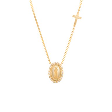 Hope Our Lady of Fátima Medal & Cross Necklace Hope Our Lady of Fátima Medal & Cross Necklace