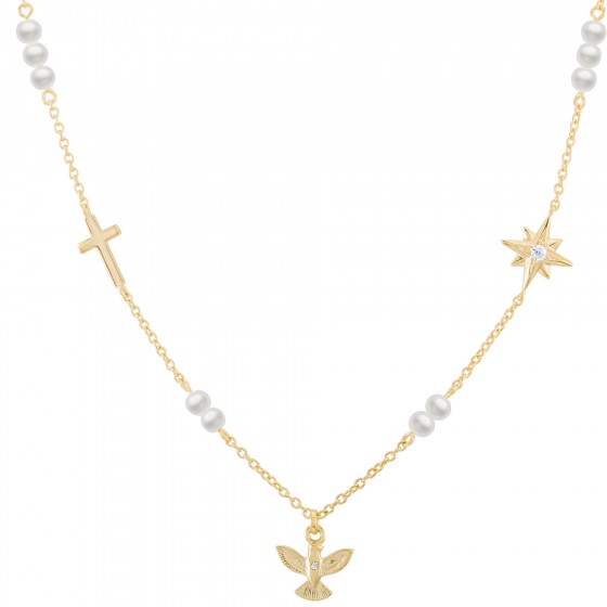 Hope Holy Spirit with Pearls Necklace