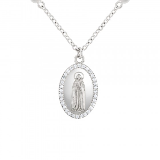 Hope Our Lady of F�tima Medal with Pearls Necklace