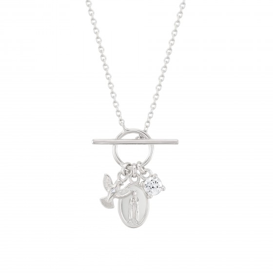Hope Our Lady of F�tima Medal & Holy Spirit Necklace