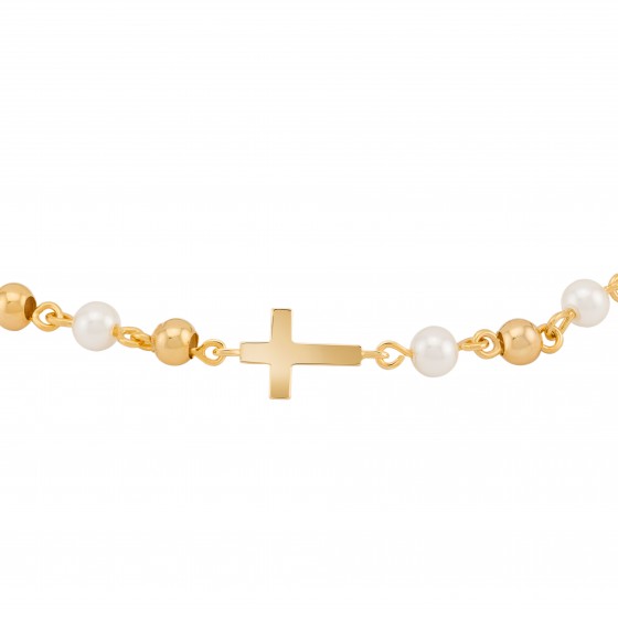 Hope Cross with Pearls Bracelet