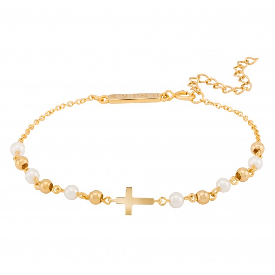 Hope Cross with Pearls Bracelet