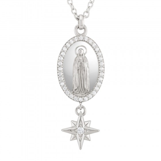 Hope Our Lady of F�tima Medal & Star Necklace