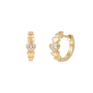 Classy Hearts CZ Hoops