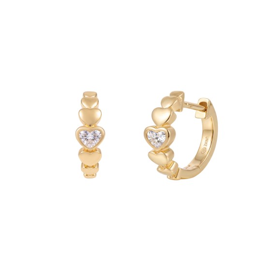 Classy Hearts CZ Hoops