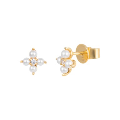 Classy Flower & Pearl Earrings