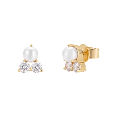 Classy CZ Pearl Earrings
