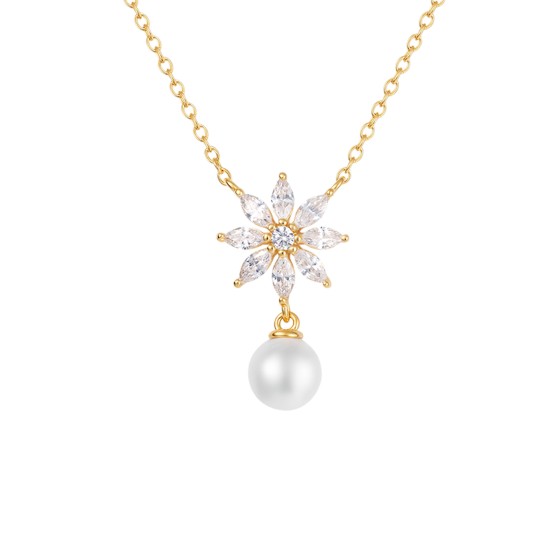 Colar Classy P�rolas e Flores