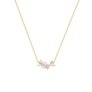Classy Flower & Pearl Necklace