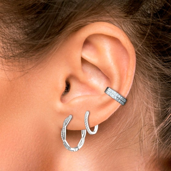 Shiny II Silver Ear Cuff