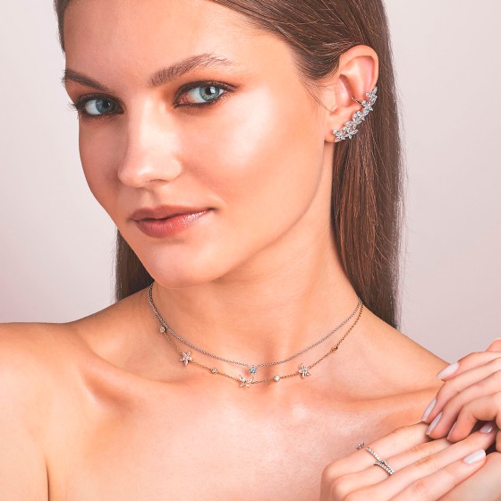 Matchy Navete Flowers and Butterfly Necklace