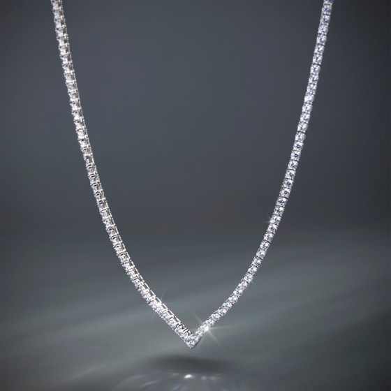 Party Tennis V Line Necklace