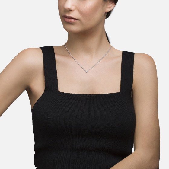 Colar Classy Square Solitaire