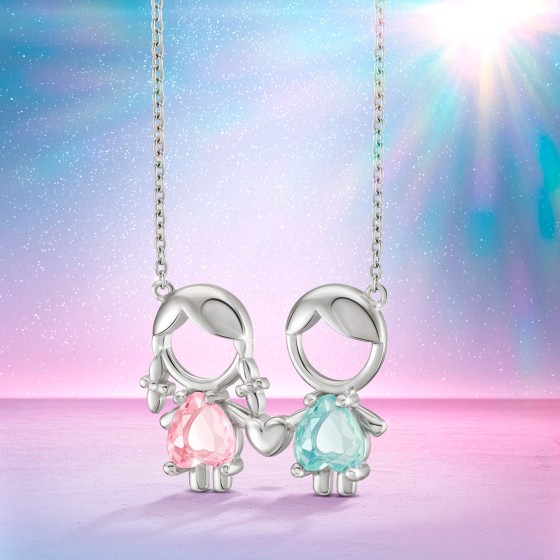 Mum Girl & Boy Necklace
