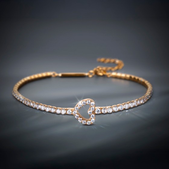 Tennis Heart Stones Bracelet