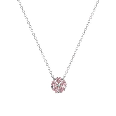Girls Pink Flower Necklace