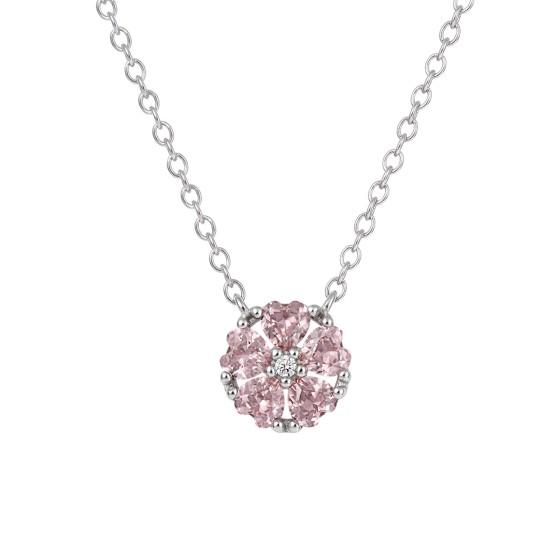 Girls Pink Flower Necklace