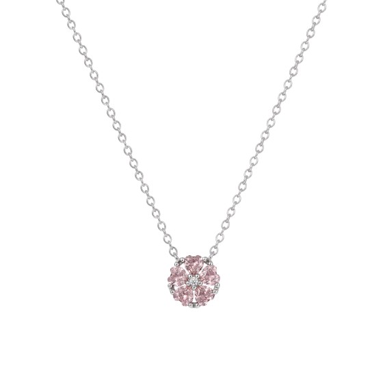 Girls Pink Flower Necklace