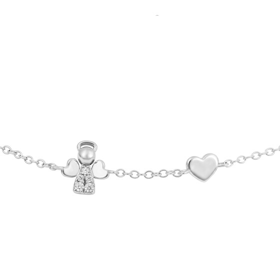 Girls Angel & Heart Bracelet