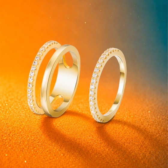 Classy Double Golden Ring