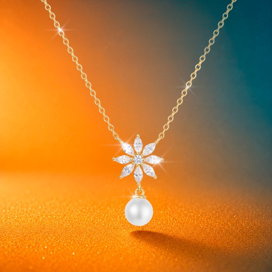 Colar Classy P�rolas e Flores