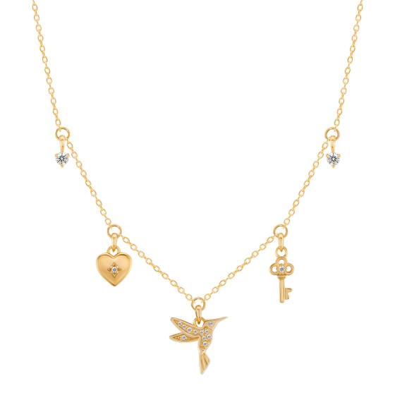 Hummingbird & Charms Fun Necklace