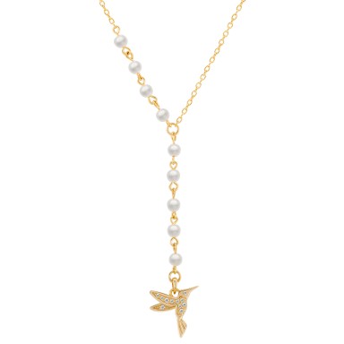 Hummingbird & Pearls Fun Necklace