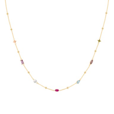 Multicolored Stones Fun Necklace