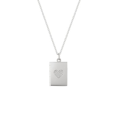 Colar Locket Secrets Livro prateado Colar Locket Secrets Livro prateado