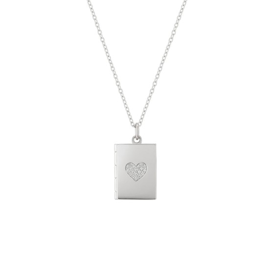 Silver Book Locket Secrets Necklace