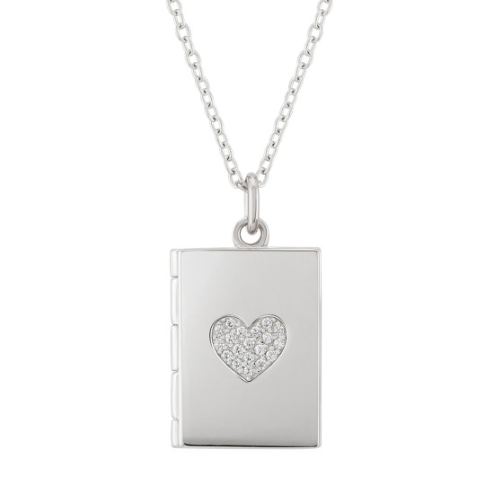Silver Book Locket Secrets Necklace