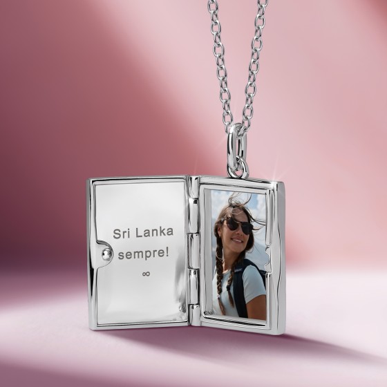 Silver Book Locket Secrets Necklace