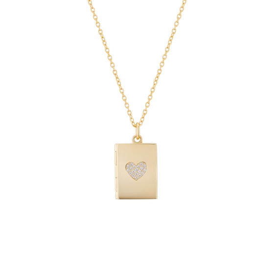 Colar Locket Secrets Livro Dourado