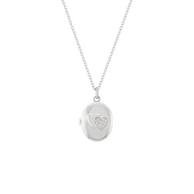 Colar Locket Secrets Oval Prateado Colar Locket Secrets Oval Prateado