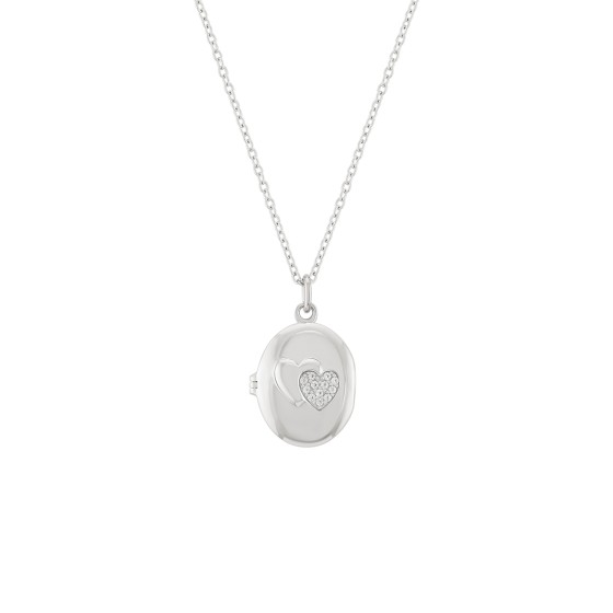 Silver Oval Locket Secrets Necklace
