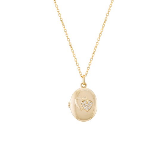 Colar Locket Secrets Oval Dourado