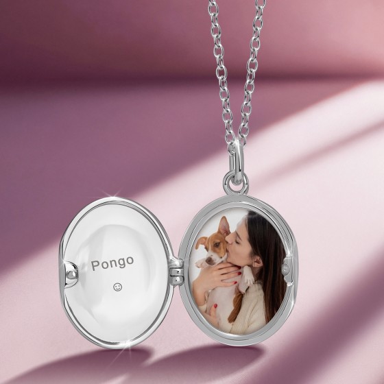 Silver Oval Locket Secrets Necklace