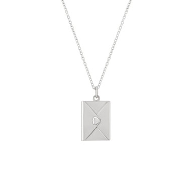 Colar Locket Secrets Carta prateado Colar Locket Secrets Carta prateado