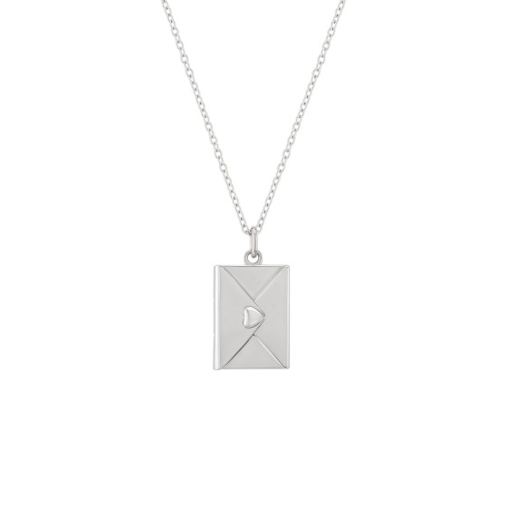 Colar Locket Secrets Carta prateado