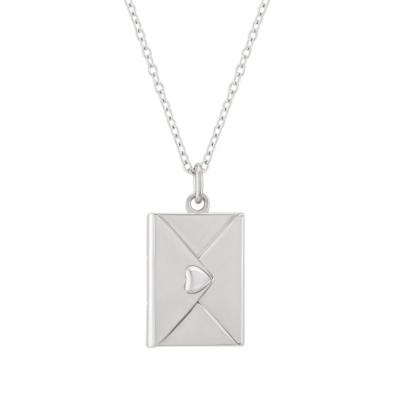 Colar Locket Secrets Carta prateado