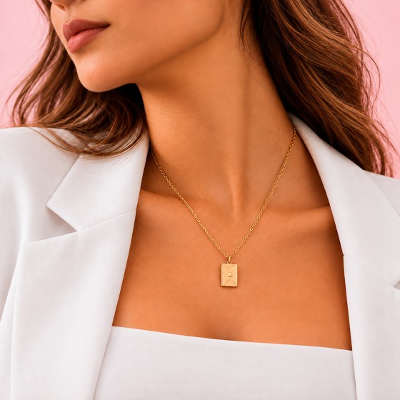 Golden Letter Locket Secrets Necklace