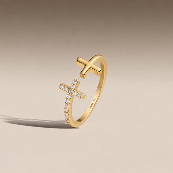Open Cross Hope Ring