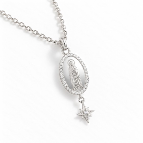 Colar Hope Medalha Nossa Sra de F�tima & Estrela