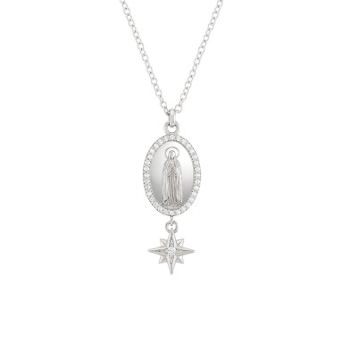 Colar Hope Medalha Nossa Sra de Fátima & Estrela Colar Hope Medalha Nossa Sra de Fátima & Estrela