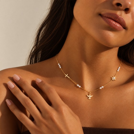 Colar Hope Esp�rito Santo com P�rolas