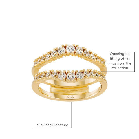 Mia！ Mia Rose Twisted Shiny Golden Ring